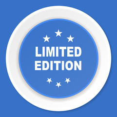 limited edition blue flat design modern web icon