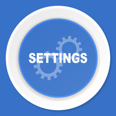 settings blue flat design modern web icon