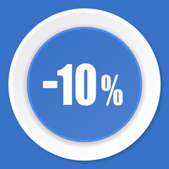 10 percent sale retail blue flat design modern web icon