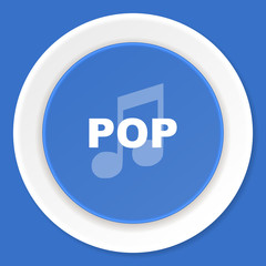 pop music blue flat design modern web icon