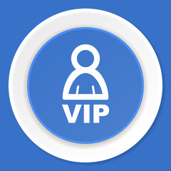 vip blue flat design modern web icon