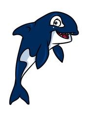 Killer Whale cartoon illustration isolated image animal character
