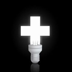 Obraz premium Glowing bulb in darkness