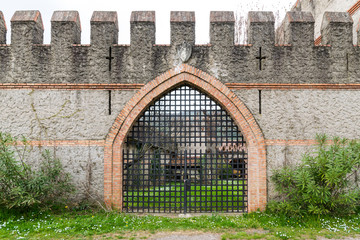 Gate of an old medieval castle.