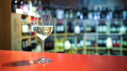 A fizzy wine glass detail.