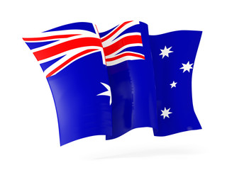 Waving flag of australia. 3D illustration