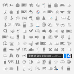 Set of sea stickers