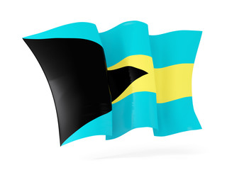 Waving flag of bahamas. 3D illustration