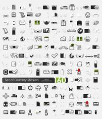 Set of delivery stickers