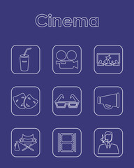 Set of cinema simple icons