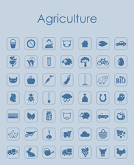 Set of agriculture simple icons