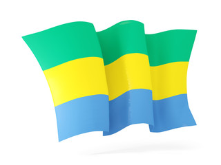 Waving flag of gabon. 3D illustration