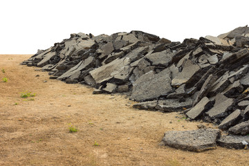 Asphalt scrap heap.