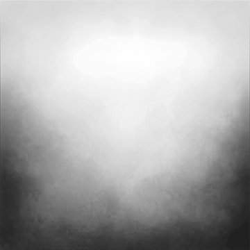 black and white vector background with cloudy white center and gradient black grunge texture on bottom border, silver gray background with black corners