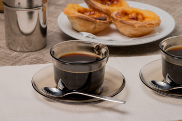 Portuguese Custard Tarts with Coffee