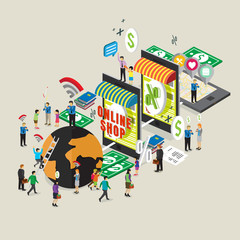 business technology mobile phone for online shop e-commerce