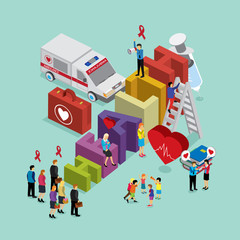 health care with isometric concept