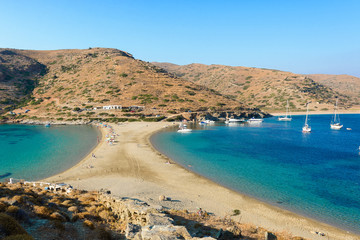 Kolona double sided beach at Kythnos