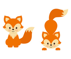 Fototapeta premium fox vector set