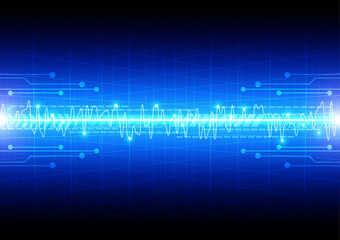 abstract arrow and light wave with circuit  technology backgroun