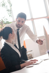 business couple working together on project