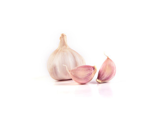 garlic on white background