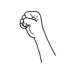 Raising Fist Doodle, a hand drawn vector illustration of a raised fist.
