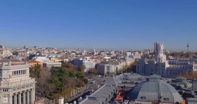 madrid city center roof top panorama 4k spain
