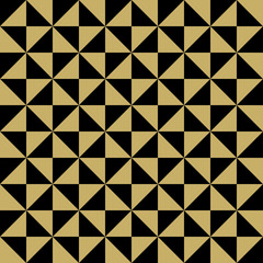 Fototapeta premium Geometric pattern with black and yellow triangles. Seamless abstract background