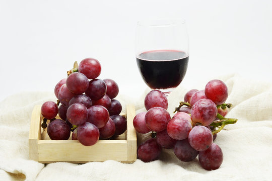 glass and red wine grape fruit 
