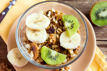 granola with fruits and nuts