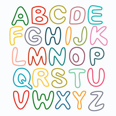 The English alphabet multi colors
