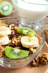 granola with fruits and nuts