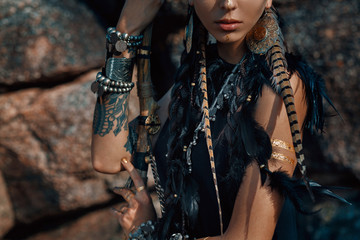 close up portrait of beautiful tribal girl