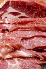 Sliced pork meat