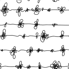 Abstract strands with knots. Seamless pattern