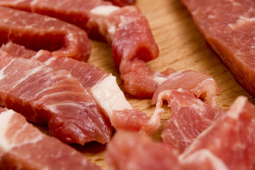 Sliced pork meat