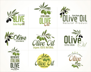 Olive retro labels collection