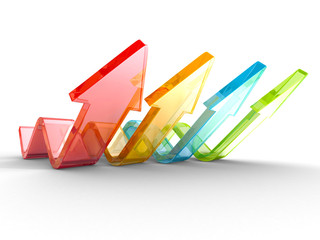 Colorful Wave Arrows Group. Teamwork Concept