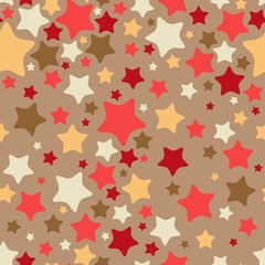 Stars, horizontally seamless pattern. Vector illustration
