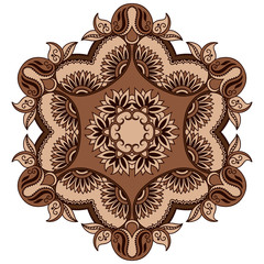 Vector color mandala. Mehndi style.
