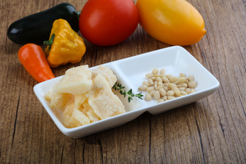 Parmesan cheese pieces