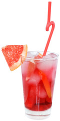Cocktail with slices of grapefruit and grapefruit juice
