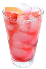 Cocktail with slices of grapefruit and grapefruit juice