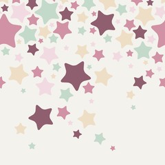 Stars, horizontally seamless pattern. Vector illustration