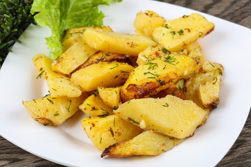 Baked potato with dill