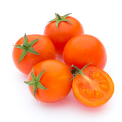 Tomato on the white isolatd background.