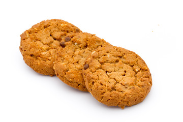 Oatmeal cookies with isolated background.