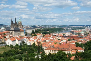 Obraz premium Prague castle and Mala Strana from hill Petrin, Prague, Czech republic