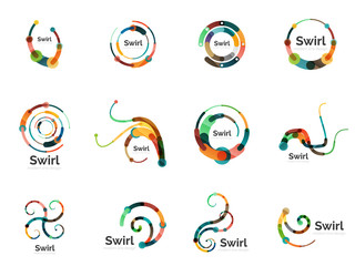 Vector swirl circle logo set